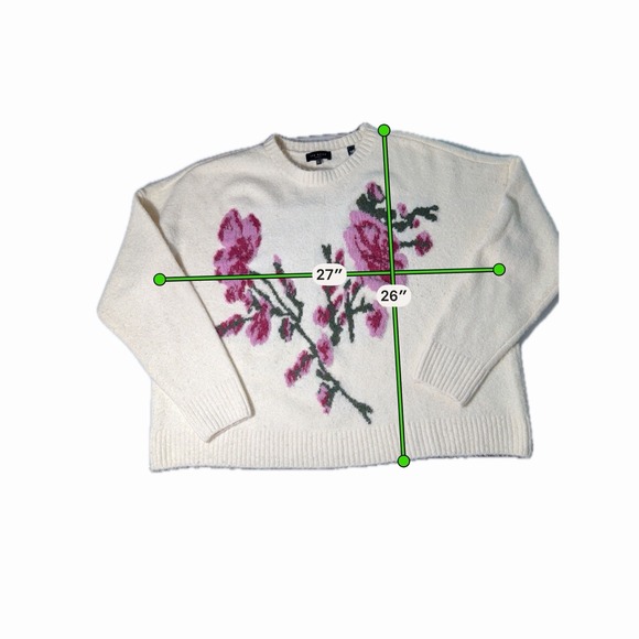 Ted Baker London Floral Jacquard Cozy Wool Alpaca Sweater Cream/Ivory Large $175 - Picture 7 of 9